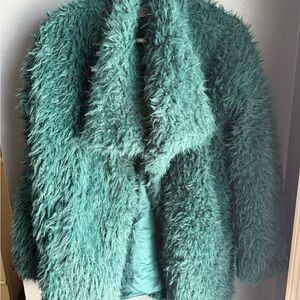 Shyanne Teal Faux Fur Jacket